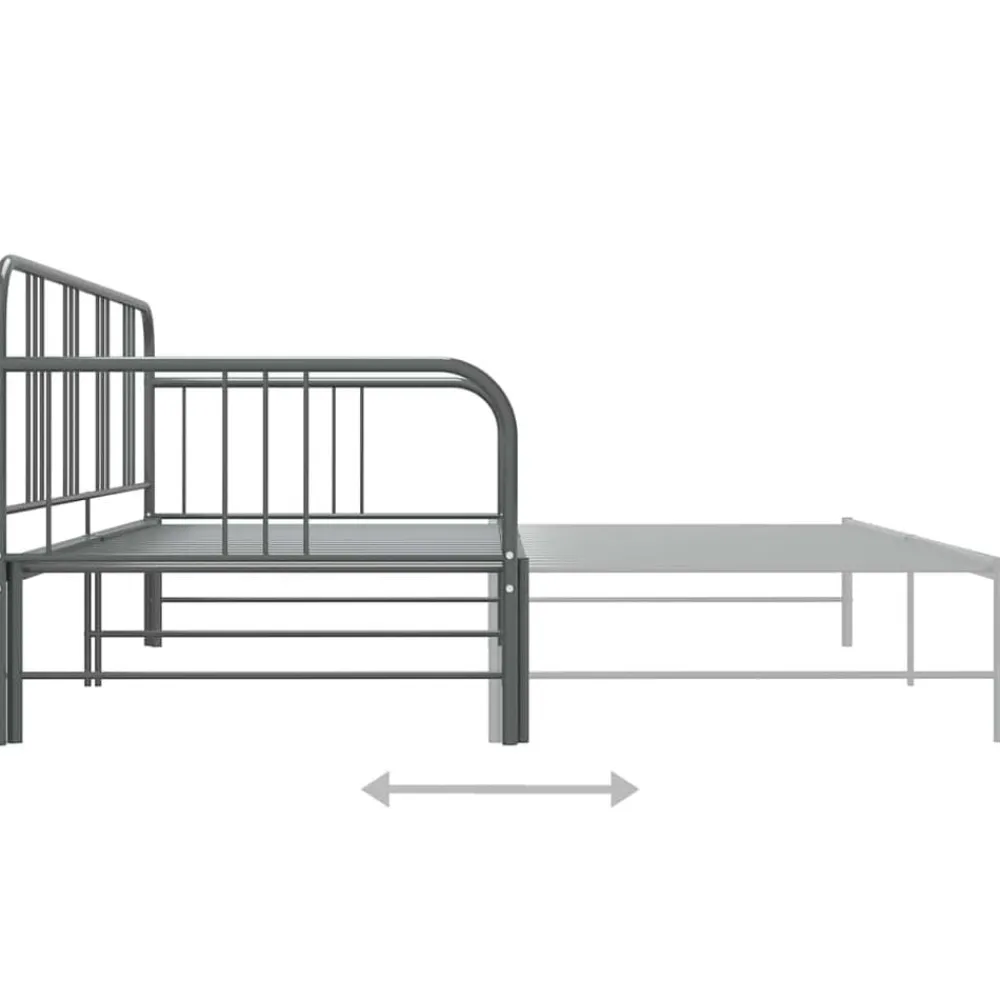 vidaXL Camas Y Accesorios-Estructura sofá cama extraíble sin colchón metal 90x200 cm