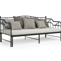 vidaXL Estructura sofá cama extraíble sin colchón metal 90x200cm Negro Sale
