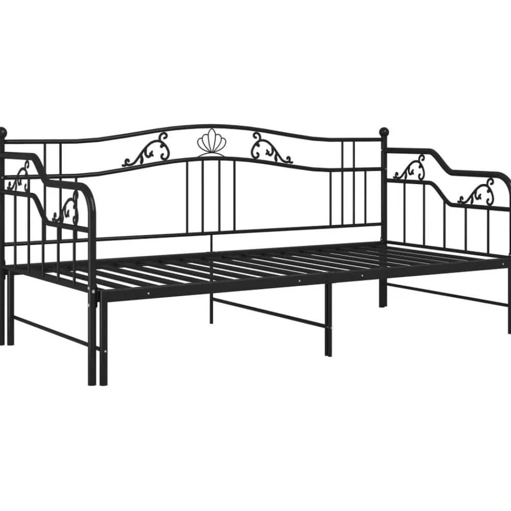 vidaXL Estructura sofá cama extraíble sin colchón metal 90x200cm Negro Sale