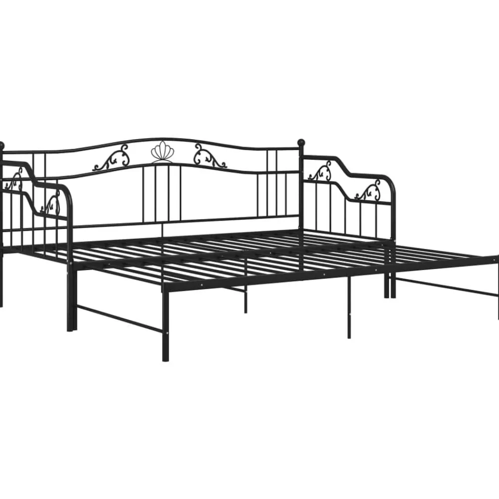 vidaXL Estructura sofá cama extraíble sin colchón metal 90x200cm Negro Sale