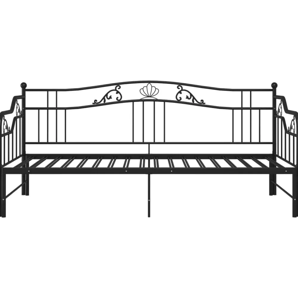 vidaXL Estructura sofá cama extraíble sin colchón metal 90x200cm Negro Sale