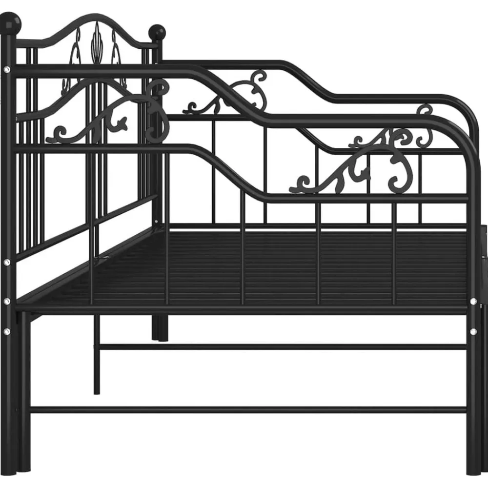 vidaXL Estructura sofá cama extraíble sin colchón metal 90x200cm Negro Sale