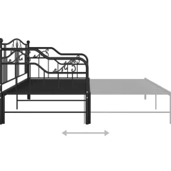 vidaXL Estructura sofá cama extraíble sin colchón metal 90x200cm Negro Sale