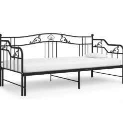 vidaXL Estructura sofá cama extraíble sin colchón metal 90x200cm Negro Sale
