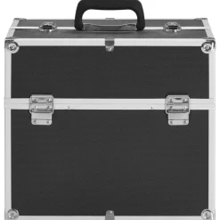 vidaXL Estuche de maquillaje aluminio 38x23x34 cm Negro Sale