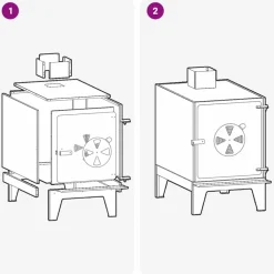 vidaXL Estufa de camping 35 x 50 x 60 cm Acero laminado en frío Negro Clearance