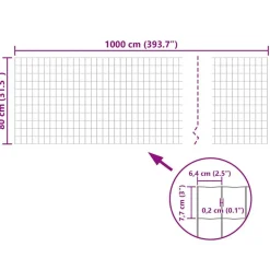 vidaXL Euro Valla de acero 10x0,8 m Gris Sale
