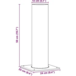 vidaXL Accesorios Para Hornos De Leña Y Chimeneas-Extensión de Cabeza de Chimenea Plateado 24 x 24 x 50 cm
