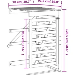 vidaXL Extensión para cobertizo de cubo de basura madera abeto Douglas Douglas natural Best
