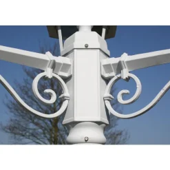 vidaXL Farola de jardín 3 brazos aluminio 215 cm Blanco Sale