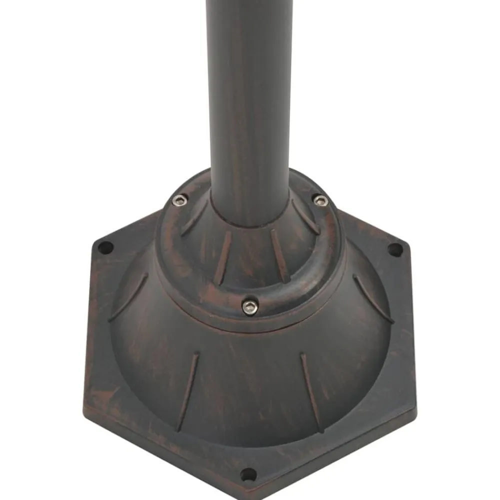 vidaXL Iluminación-Farola de jardín con 2 luces aluminio color E27 220 cm
