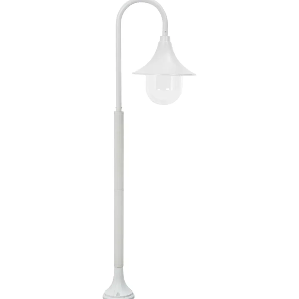 vidaXL Farola de jardín de aluminio blanca E27 120 cm Blanco Discount