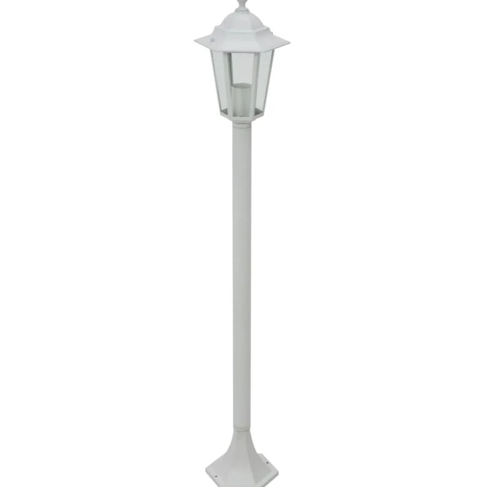 vidaXL Farolas de jardín aluminio blancas E27 110 cm 6 unidades Blanco Outlet