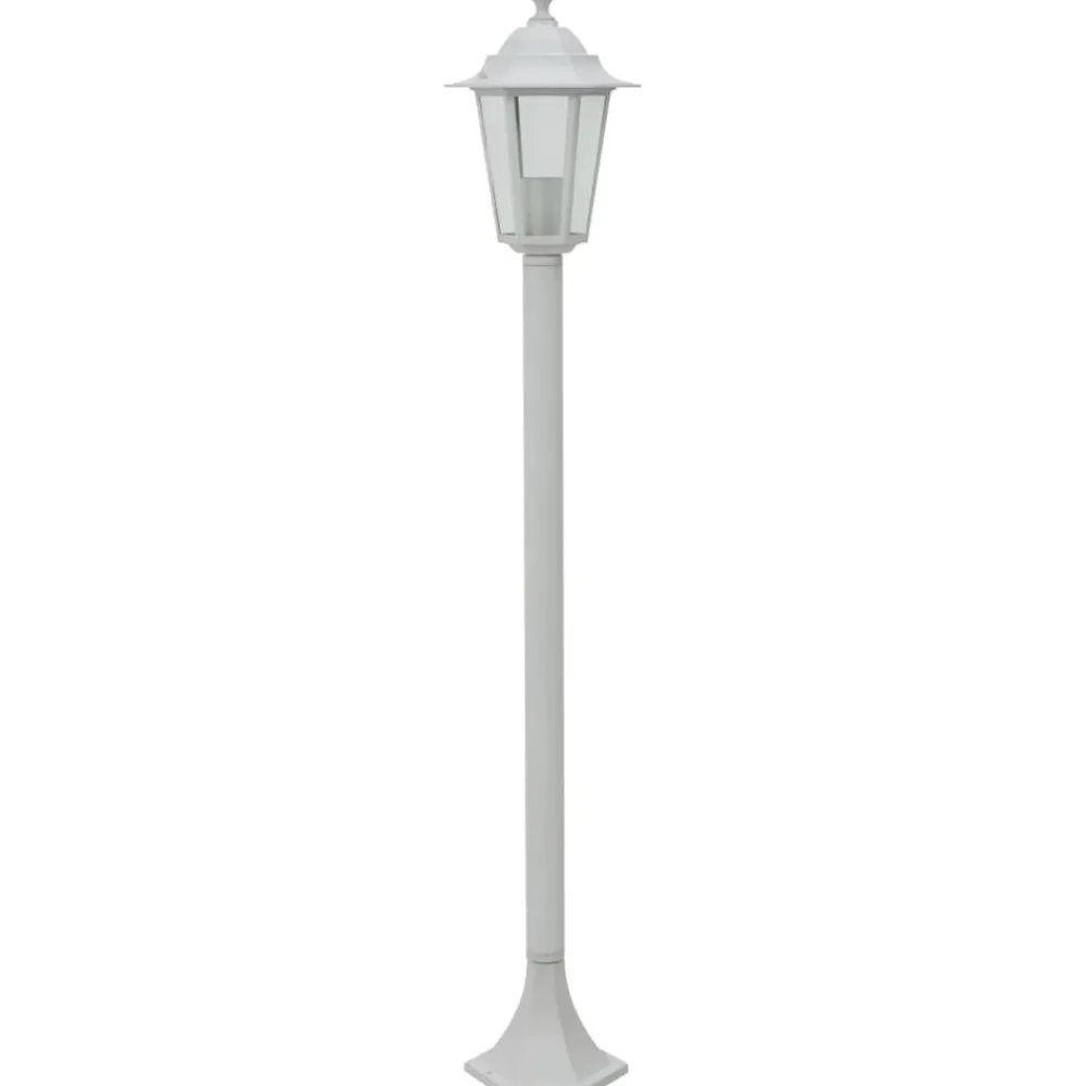 vidaXL Farolas de jardín aluminio blancas E27 110 cm 6 unidades Blanco Outlet