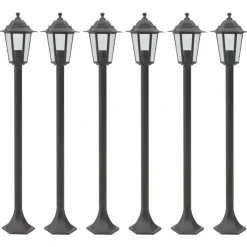 vidaXL Iluminación-Farolas de jardín aluminio E27 110 cm 6 unidades
