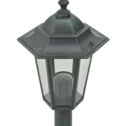 vidaXL Farolas de jardín aluminio E27 110 cm 6 unidades Verde oscuro Clearance