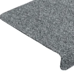 vidaXL Felpudos autoadhesivos para escaleras, 15 unidades, 65 x 21 x 4 cm, , borde rectangular Gris claro Clearance