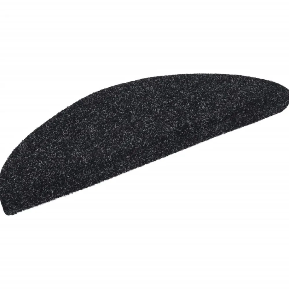vidaXL Productos Del Hogar-Felpudos autoadhesivos para escaleras, 15 unidades, 56 x 17 x 3 cm, s, semicirculares