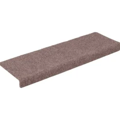 vidaXL Felpudos autoadhesivos para escaleras, 15 unidades, 65 x 21 x 4 cm, borde rectangular marrón claro Crema Clearance