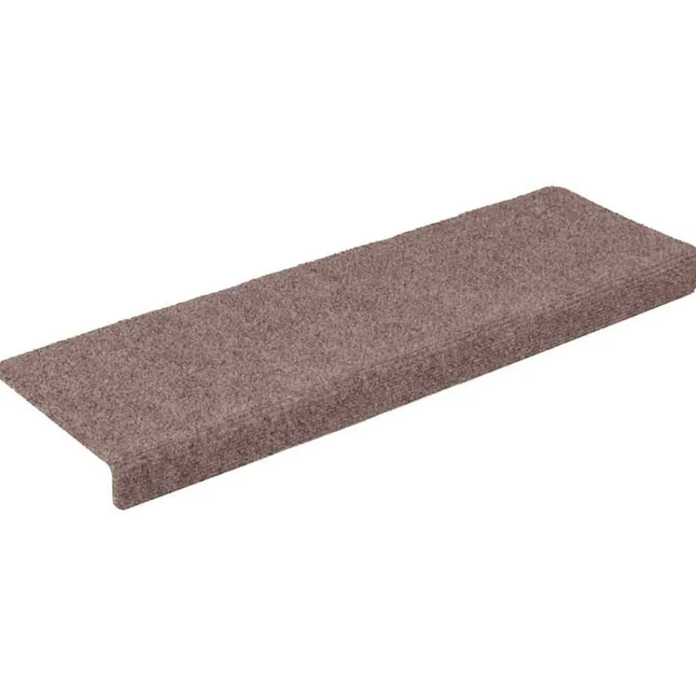 vidaXL Felpudos autoadhesivos para escaleras, 15 unidades, 65 x 21 x 4 cm, borde rectangular marrón claro Crema Clearance