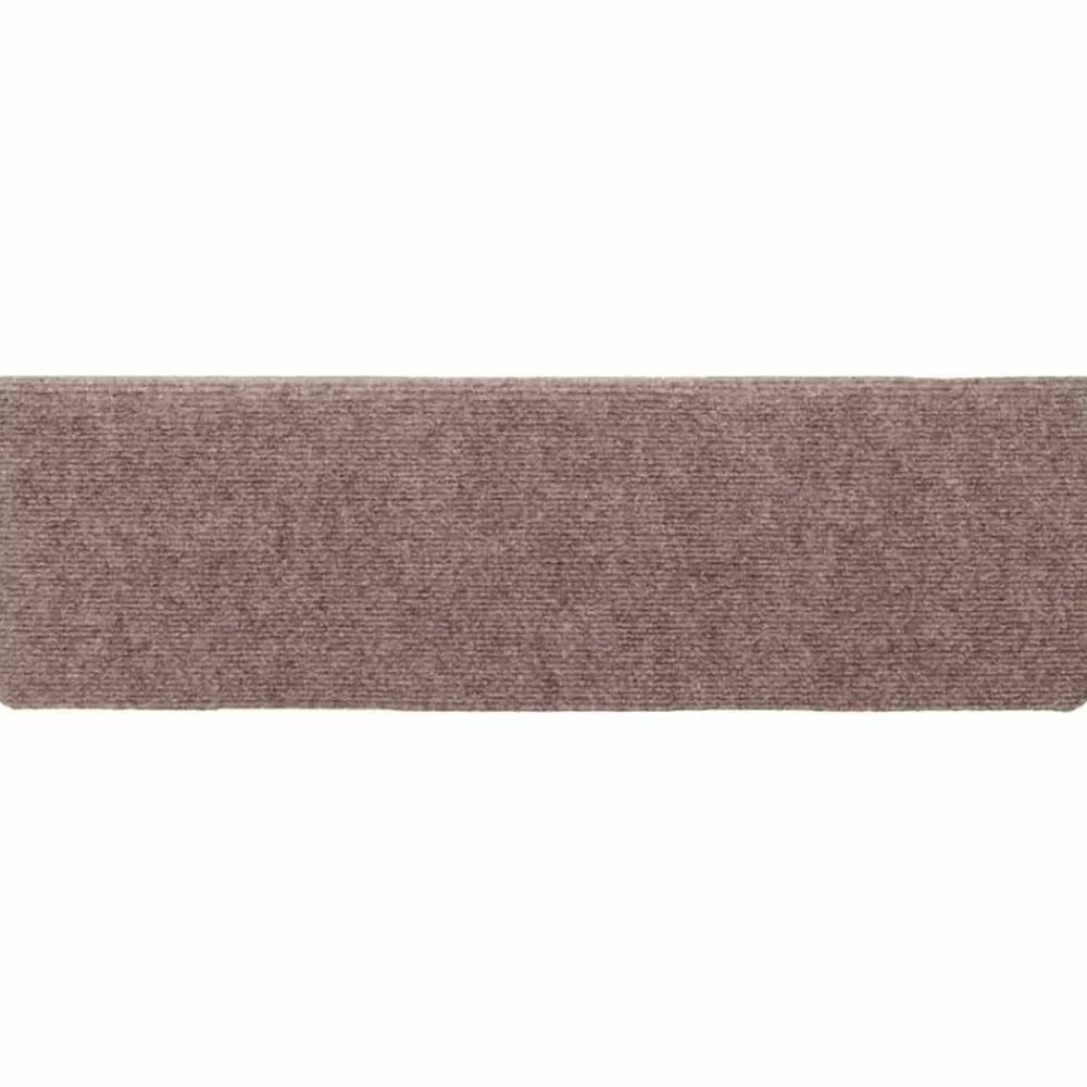 vidaXL Felpudos autoadhesivos para escaleras, 15 unidades, 65 x 21 x 4 cm, borde rectangular marrón claro Crema Clearance