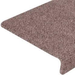 vidaXL Felpudos autoadhesivos para escaleras, 15 unidades, 65 x 21 x 4 cm, borde rectangular marrón claro Crema Clearance