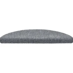 vidaXL Felpudos autoadhesivos para escaleras, 15 unidades, 56 x 17 x 3 cm, , semicirculares Gris claro New