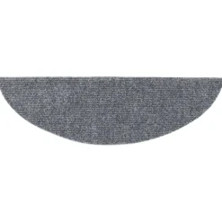 vidaXL Felpudos autoadhesivos para escaleras, 15 unidades, 56 x 17 x 3 cm, , semicirculares Gris claro New