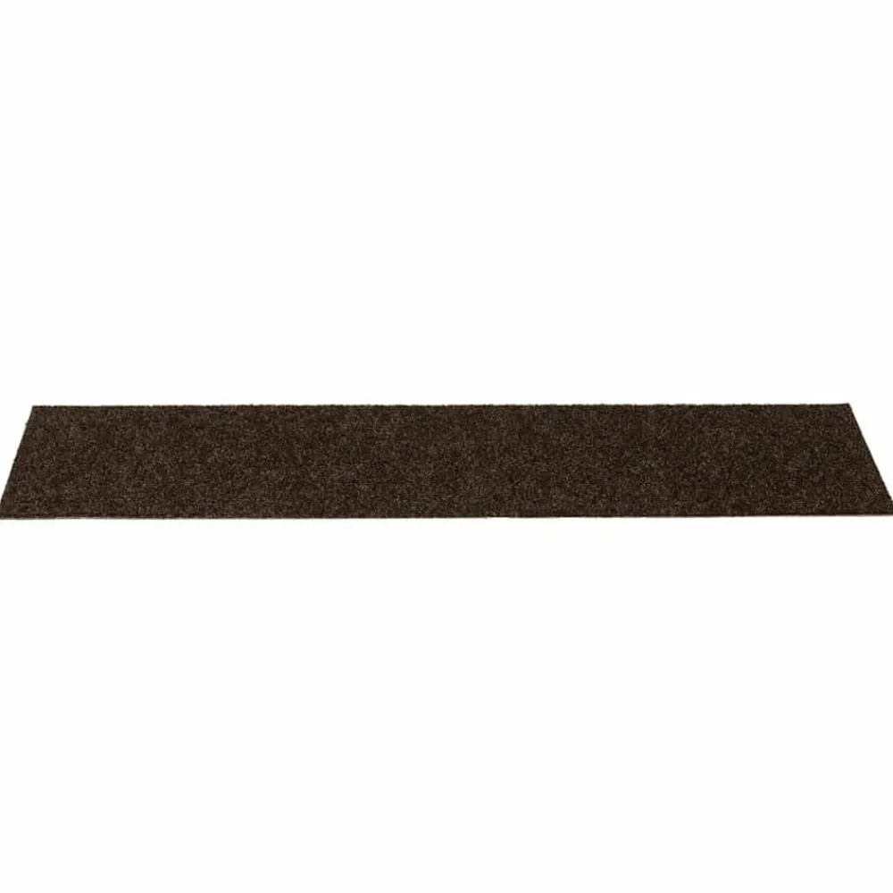 vidaXL Productos Del Hogar-Felpudos autoadhesivos para escaleras, 15 unidades, 76 x 20 cm, marrón, rectangulares