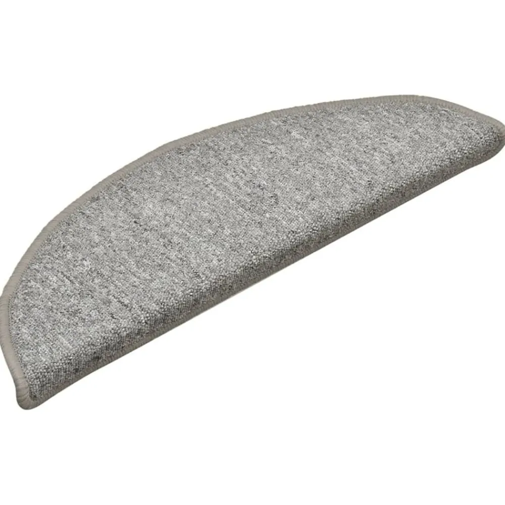 vidaXL Productos Del Hogar-Felpudos para escaleras (15 unidades, 56 x 17 x 3 cm, gris claro, semicirculares)
