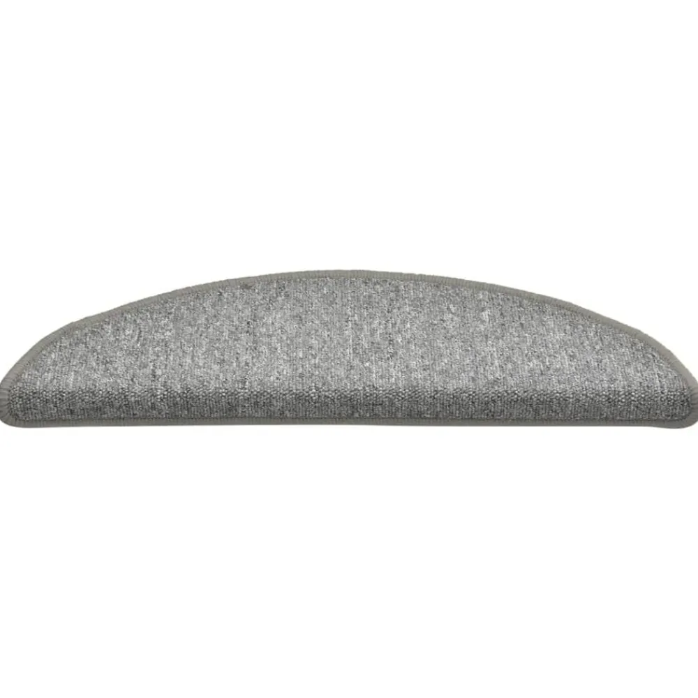 vidaXL Productos Del Hogar-Felpudos para escaleras (15 unidades, 56 x 17 x 3 cm, gris claro, semicirculares)
