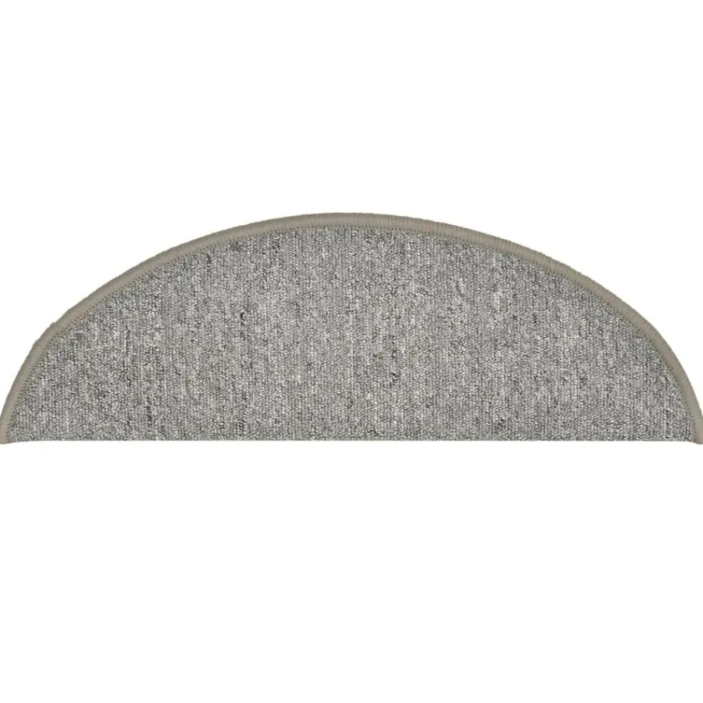 vidaXL Productos Del Hogar-Felpudos para escaleras (15 unidades, 56 x 17 x 3 cm, gris claro, semicirculares)