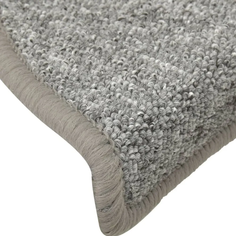 vidaXL Productos Del Hogar-Felpudos para escaleras (15 unidades, 56 x 17 x 3 cm, gris claro, semicirculares)