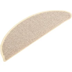 vidaXL Productos Del Hogar-Felpudos para escaleras (15 unidades, 56 x 17 x 3 cm), color blanco y marrón, semicirculares