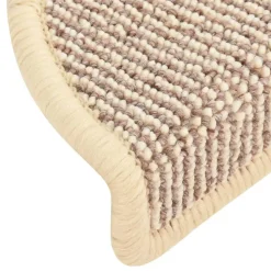 vidaXL Productos Del Hogar-Felpudos para escaleras (15 unidades, 56 x 17 x 3 cm), color blanco y marrón, semicirculares