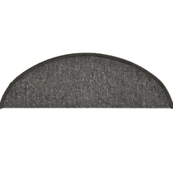 vidaXL Felpudos para escaleras (15 unidades, 56 x 17 x 3 cm, gris oscuro, semicirculares) Gris y negro