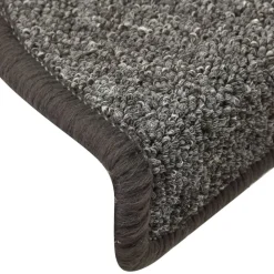 vidaXL Felpudos para escaleras (15 unidades, 56 x 17 x 3 cm, gris oscuro, semicirculares) Gris y negro