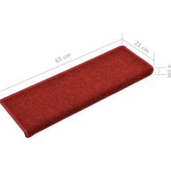 vidaXL Productos Del Hogar-Felpudos para escaleras 15 unidades 65x21x4 cm s borde rectangular