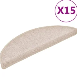 vidaXL Productos Del Hogar-Felpudos para escaleras 15 unidades 56x17x3 cm gris topo semicirculares