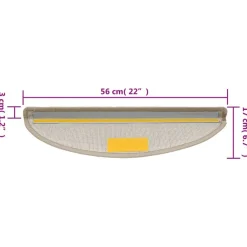 vidaXL Productos Del Hogar-Felpudos para escaleras 15 unidades 56x17x3 cm gris topo semicirculares