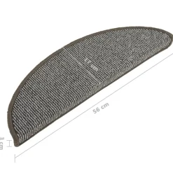 vidaXL Felpudos para escaleras (15 unidades, 56 x 17 x 3 cm, , semicirculares) Gris Discount