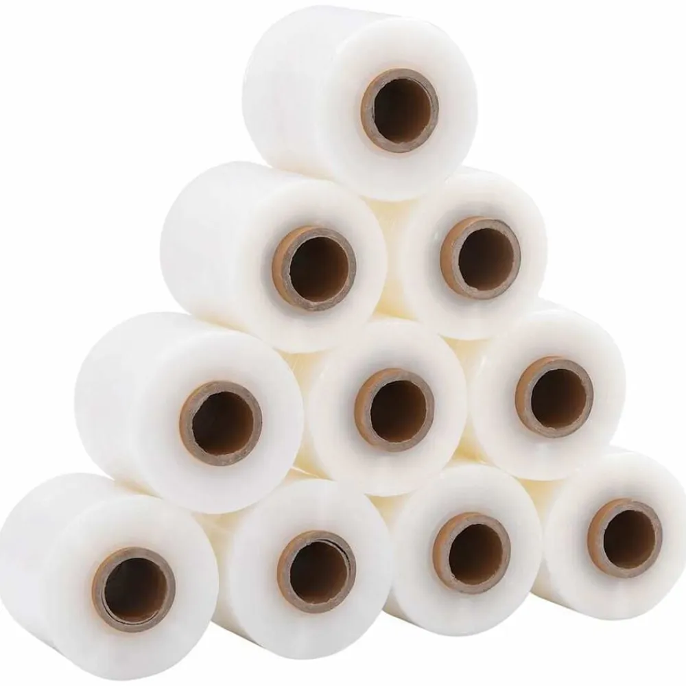 vidaXL Film estirable con asa 10 uds 23 μm 10 cm x 150 m Transparente Outlet
