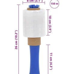 vidaXL Film estirable con asa 10 uds 23 μm 10 cm x 150 m Transparente Outlet