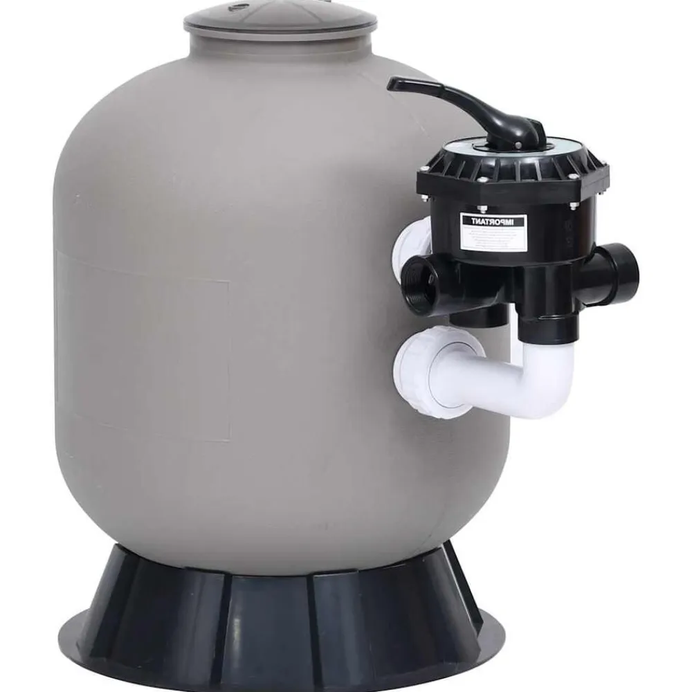 vidaXL Piscina Y Spa-Filtro de arena de piscina válvula 6 vías montaje lateral gris