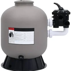 vidaXL Piscina Y Spa-Filtro de arena de piscina válvula 6 vías montaje lateral gris