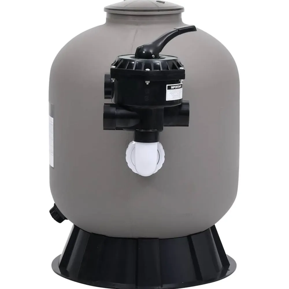 vidaXL Piscina Y Spa-Filtro de arena de piscina válvula 6 vías montaje lateral gris