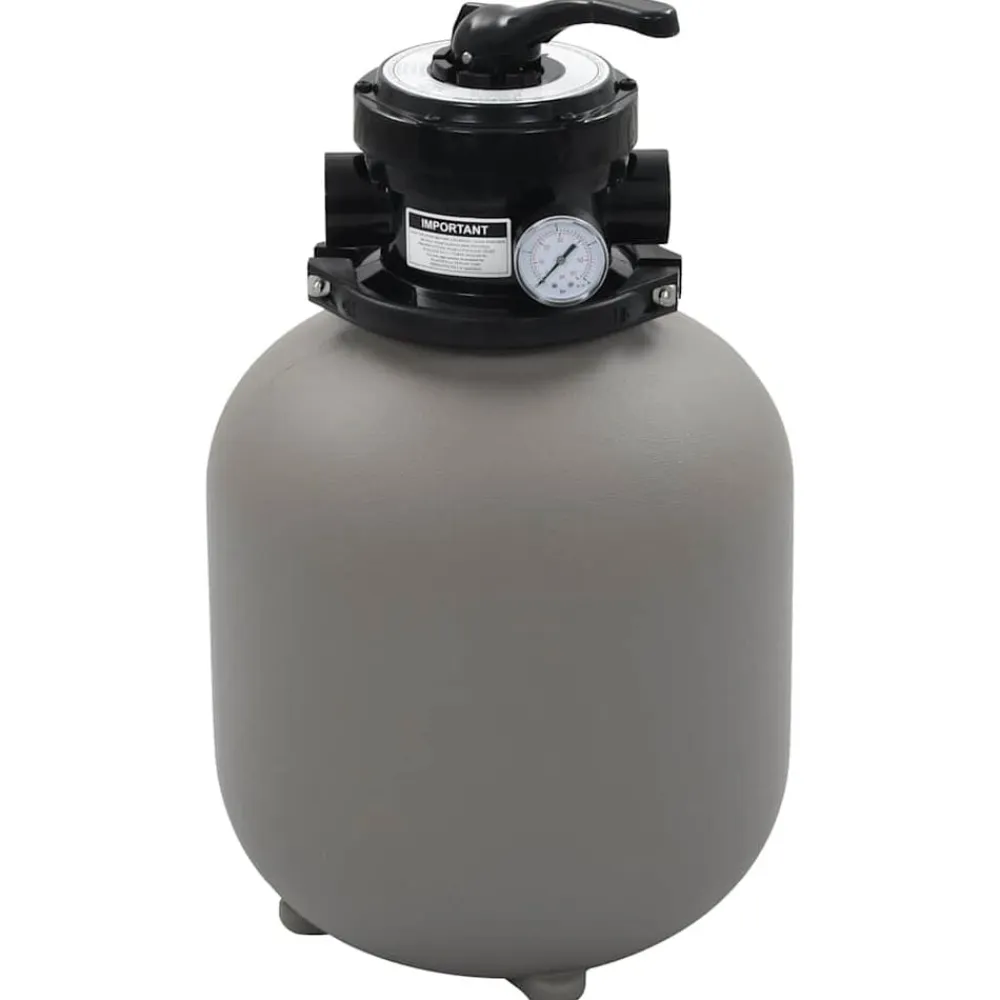 vidaXL Piscina Y Spa-Filtro de arena de piscina válvula de 4 posiciones gris 350 mm