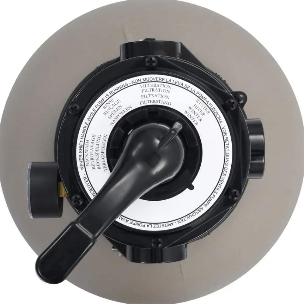 vidaXL Piscina Y Spa-Filtro de arena de piscina válvula de 4 posiciones gris 350 mm