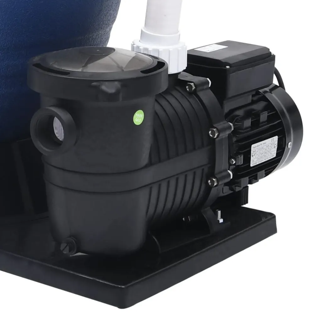 vidaXL Piscina Y Spa-Filtro de arena válvula de 7 vías y bomba de 1000 W azul y negro