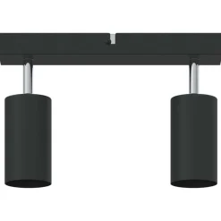 vidaXL Foco de techo con focos 26 x 6 x 16 cm Metal Negro Hot